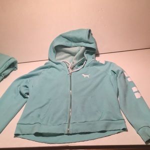 Vs pink perfect full zip hoodie size large